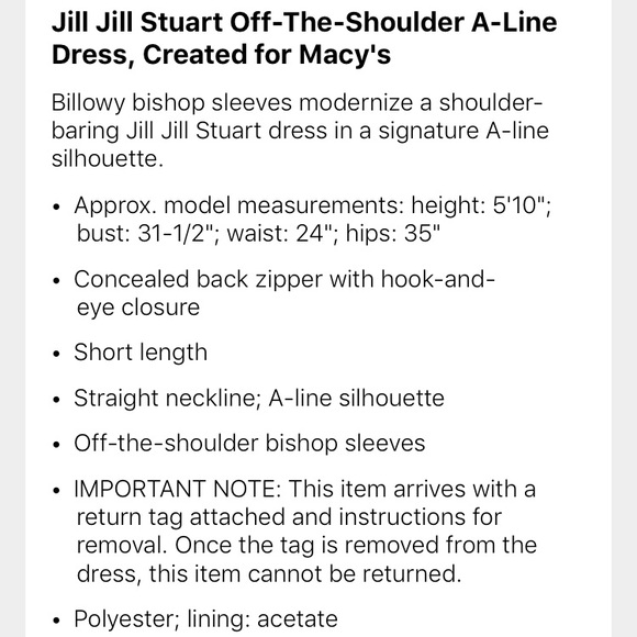 Jill Jill Stuart Off the shoulder A-line Dress - Picture 3 of 3